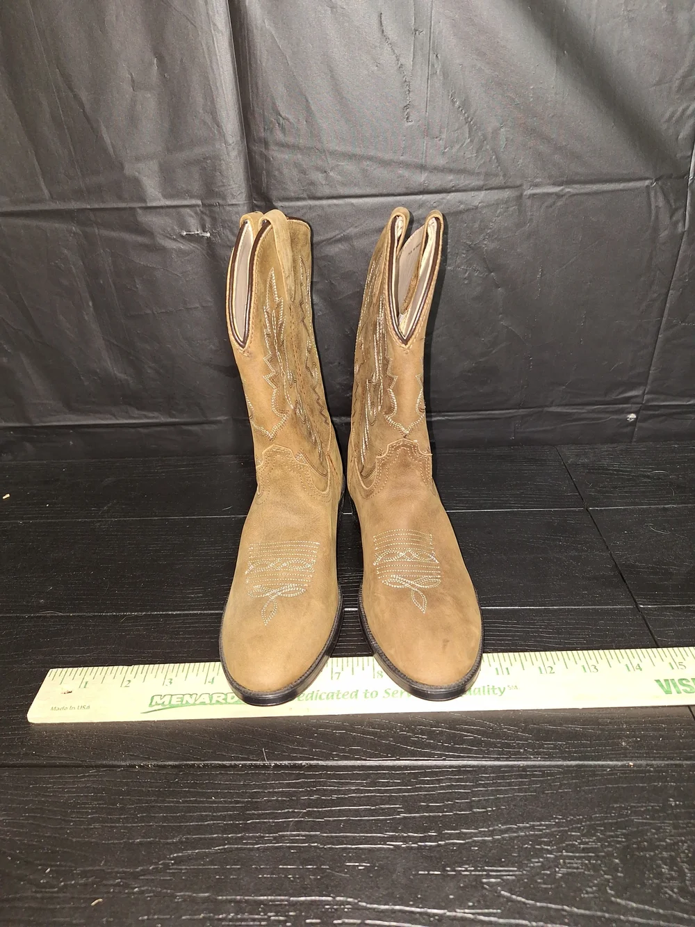 Dan Post Tan Brown Suede Western Boots Kids Sz 2